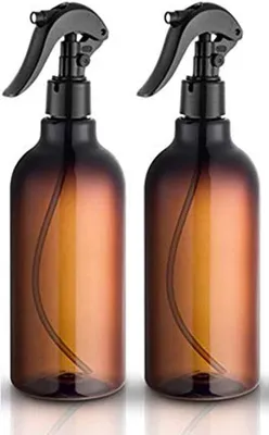 Produktbild von Sprühflaschen, 2 Stück, 500 ml, leere Kunststoff-Sprühflaschen mit schwarzem feinem Nebel, nachfüllbarer Behälter für ätherische Öle, Reinigung, Küche, Garten, Haare