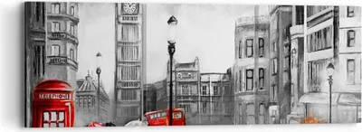 Produktbild von Bild auf Leinwand - Leinwandbild - London Bus - 90x30cm - Wand Bild - Wanddeko - Wandbilder - Leinwanddruck - Bilder - Kunstdruck - Wanddekoration - Leinwand bilder - Wandkunst - CA90x30-3939