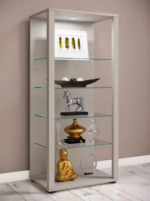 Produktbild von VCM Glasvitrine stehend | Vitrine Glas mit ESG-Sicherheitsglas | Maße ca. H. 115 x B. 52 x T. 35 cm | Standvitrine Glas | Modern und platzsparend | Glas Vitrinenschrank – Glasol lll