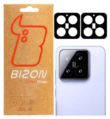 Produktbild von Gehärtetes Glas für die Kamera für Xiaomi 15, Bizon Glass Silk Lens, 2 Stück