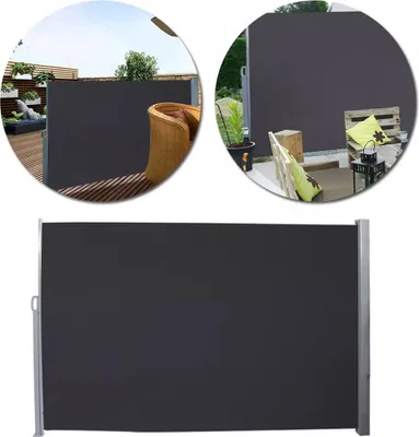 Obrázek produktu pro LARS360 stahovací boční markýza ochrana proti slunci ochrana soukromí ochrana proti větru, boční stěna markýza markýza látka antracit 180x300cm
