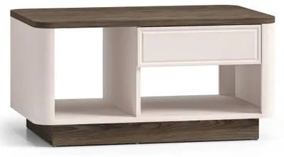 Produktbild von Selsey Vilavio – Couchtisch mit Schublade & offenen Fächern, Kaschmir/Eicheoptik Dunkel, 90x60 cm