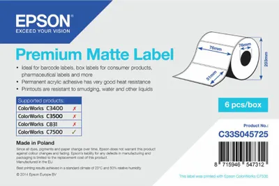 Produktbild von EPSON Premium matte Label 76x51mm 2310 Etiketten, Die-Cut