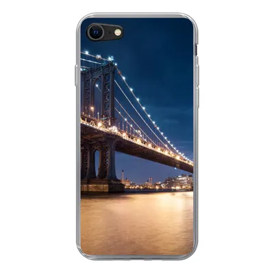 Produktbild von MuchoWow® Handyhülle Schutzhülle Hülle für iPhone 8 New York - Manhattan - Mond Silikon Softcase Handy Hülle - Schutzhaube