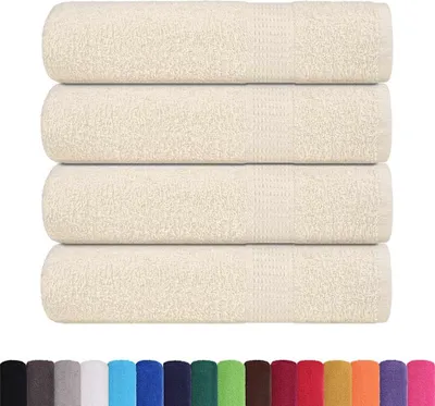 Immagine prodotto di vidaXL Asciugamani da doccia FROGN, 4 pezzi, color crema, 70x140 cm, 360 g/m²