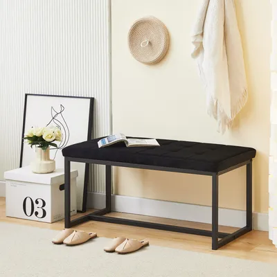 Produktbild von CLIPOP Gepolsterte Sitzbank,für Esszimmer,Flur, 100 cm, Schwarz