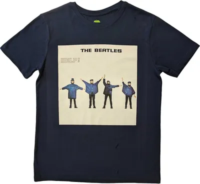 Image de The Beatles - "Help !" T-shirt homme/femme unie RO5611 (XL) (Bleu marine)