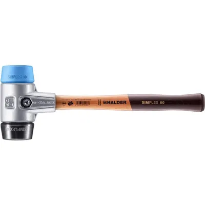 Immagine prodotto di Mazza SIMPLEX soft-face con alloggiamento in alluminio e manico in legno, Ø 60, composizione TPE-soft / gomma