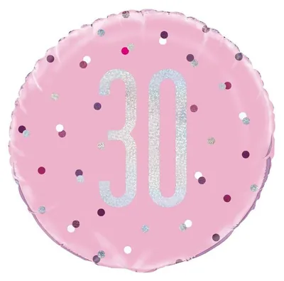 Produktbild von Folienballon rosa & silber Zahl 30