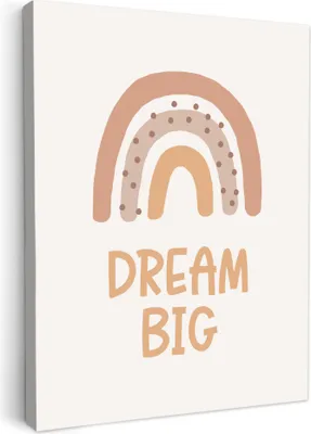 Obrázek produktu pro OneMillionCanvasses® - Plátna - Děti - Duha - Pastel - Citát - Dream Big, nástěnné umění, nástěnné dekorace Obývací pokoj, 30x40cm