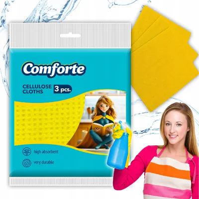 Productafbeelding van COMFORTE cellulose reinigingsdoekjes, 155 x 155 mm, 3 stuks