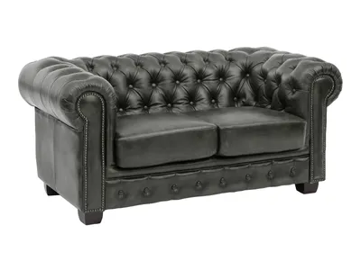Produktbild von Sofa Chesterfield 2-Sitzer Echtleder grün
