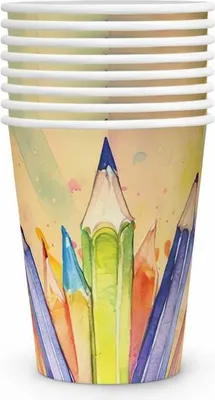 Produktbild von Back to School Becher – 8er-Pack, 250 ml, neutrale Pastellfarben zur Einschulung
