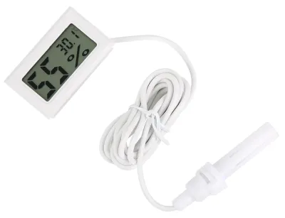 Imagen del producto de Termómetro-higrómetro digital, con sensor de humedad LED integrado para uso en interiores
