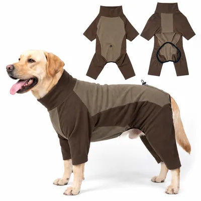 Imagen del producto de Abrigo de forro polar cálido para perros con patas, ideal para el invierno