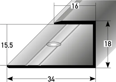 Produktbild von PROVISTON Einfassprofile | 15.5 x 18 x 34 x 900 mm | Abschlussprofil Anpassungsprofil Ausgleichsprofil Aluminium eloxiert Spezialemailliert Schwarz Gebohrt