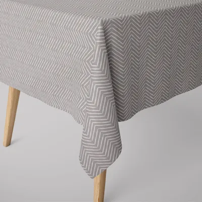Produktbild von SCHÖNER LEBEN. Tischdecke ZickZack smoke grau verschiedene Größen Größe 130x260cm