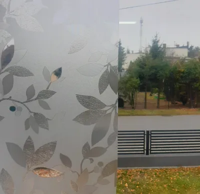 Obrázok produktu pre Statické fólie na sklo S9033 ozdobné listy - 90 x 150 cm (1ks)