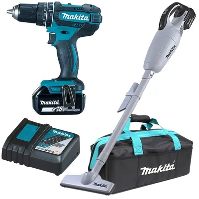 Produktbild von Makita Akku-Combo 18V Schlagbohrschrauber Staubsauger DLX2333X1