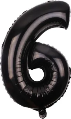 Produktbild von Zahl Luftballon XL 75CM Nummer Folienballon Schwarz 6