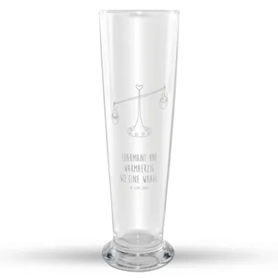 Produktbild von Mr. & Mrs. Panda Weizenbier Glas Sternzeichen Waage - Transparent - Geschenk, Biene, Marienkäfer, Mr Mrs Weizenglas, Bier, Weizen, Weißbierglas, Hummel, Gleichgewicht