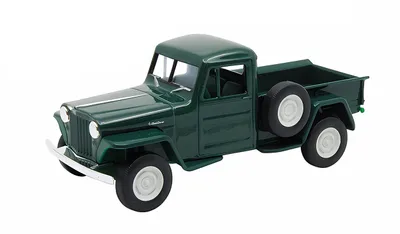 Image de Jeep Willys Pick-Up 1947 Modèle réduit de voiture 12cm en métal Voiture jouet Welly 56 (Vert foncé)