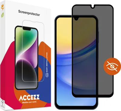 Zdjęcie produktu dla Folia ochronna na ekran Samsung Galaxy A15: Accezz Gehard glas Privacy Screenprotector - Przezroczysty