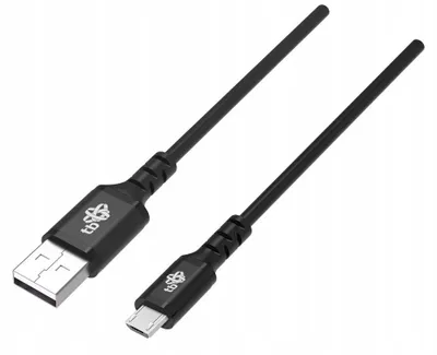 Zdjęcie produktu dla Kabel USB-Micro USB 1m silikonowy czarny Quick Charge