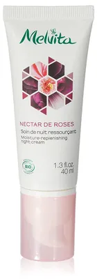 Image de Melvita, Nectar de Roses Bio, Crème de nuit hydratante pour le visage, 40 ml. *Échantillon