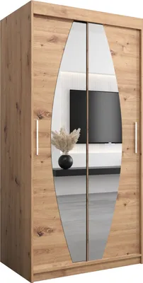 Produktbild von Kleiderschrank, Schiebetürenschrank Schlafzimmer, Schrank mit Spiegel ELYPSE 100 cm