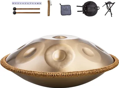 Obrázok produktu pre Handpan bubon 22 v 10 tónoch D mol Hand Drum nástroj s paličkou