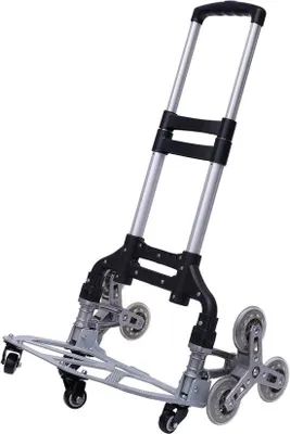 Produktbild von Famanu Transportwagen mit klappbarem Design - Tragkraft 75 kg, 3 Höhenstufen, Schwarz