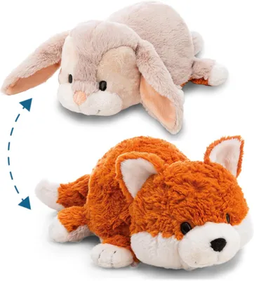 Produktbild von Kuscheltier Hase & Fuchs 25cm mit Wendefunktion 2in1 - orange - Stofftier aus weichem Plüsch, niedliches Plüschtier zum Kuscheln und Spielen, für Kinder & Erwachsene, tolle Geschenkidee | 62846