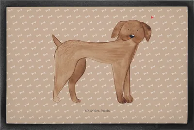Produktbild von Mr. & Mrs. Panda Gummimatte Hund Dogge 50 x 75 cm - Hundeglück - Geschenk, Schmutzfangmatte, Herz, Fussmatte, fußmatte, Türvorleger, Türmatte, Hunde, Süß, Sprüche
