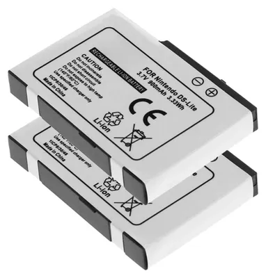 Produktbild von subtel 2x Akku für Spielekonsole Kompatibel mit Nintendo DS, DS Lite, USG-001 - (900mAh, 3.7V)