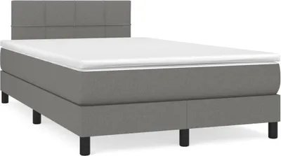 Produktbild von vidaXL Boxspringbett mit Matratze Dunkelgrau 120x200 cm Stoff