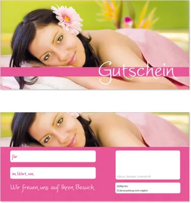 Produktbild von 50 Stück Geschenkgutscheine (Wellness-630) - Gutscheinkarten Gutscheine für Bereiche Massage, Wellness, Erholung, Entspannung oder Kosmetik und Reisen