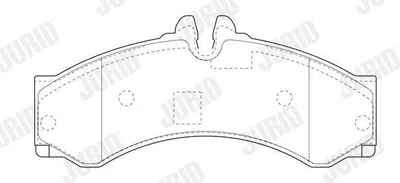 Obrázek produktu pro JURID 2915309560, sada brzdových destiček, kompatibilní s:* MERCEDES-BENZ SPRINTER 3-t Kasten (903)* MERCEDES-BENZ SPRINTER 3-t Bus (903)* MERCEDES-BENZ SPRINTER 2-t Kasten (901, 902)* pro vozidla VW