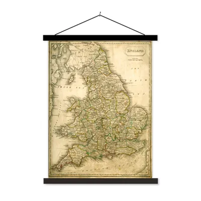 Produktbild von MuchoWow® Textilposter Europa - Karte - Geschichte 60x80 cm mit schwarzem Rahmen - Plakathalter