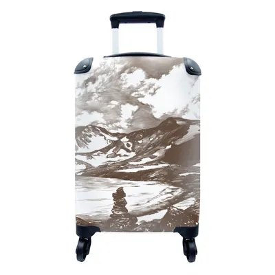 Produktbild von MuchoWow® Koffer Handgepäck Trolley Rollkoffer Kleine Reisekoffer mit 4 Rollen - Berg - Meer - Himmel - Cabin Size < 55x40x23 cm & 55x40x20 cm - Fotokoffer - Kabinenkoffer - Boardgepäck - Reise-Box - Reisekoffer - Reisegepäck - Koffer mit Bild - Trolley für Kinder