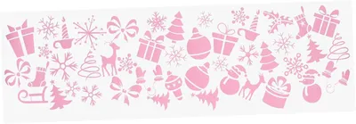 Produktbild von Rosa Weihnachts-Wandaufkleber aus wasserfestem PVC für das Kinderzimmer