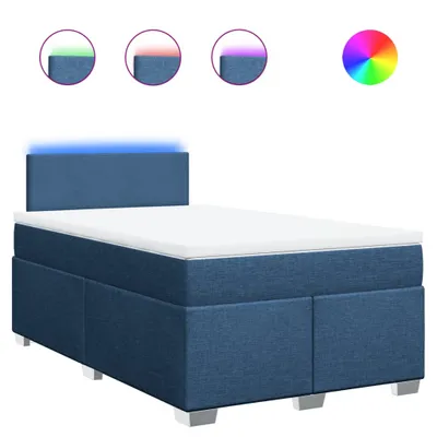 Produktbild von vidaXL Boxspringbett mit Matratze Blau 120x190 cm Stoff