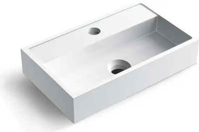 Produktbild von Balneo Waschbecken VIKI 40x24 cm Mineralguss weiß rechteckig für Badezimmer