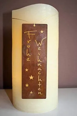Produktbild von Rostikal Geschenkanhänger Weihnachten 4,5 x 13,5 cm Rost Metall Frohe Weihnachten Schriftzug Edelrost Vintage Deko