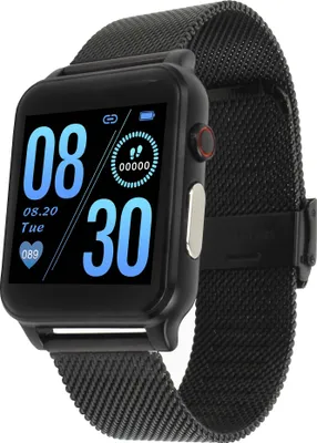 Zdjęcie produktu dla Smartwatch HEYRO FIT 21 Metal Black z funkcją EKG, PPG, pomiarem ciśnienia krwi, pulsometrem, licznikiem kalorii i krokomierzem – z dodatkowymi