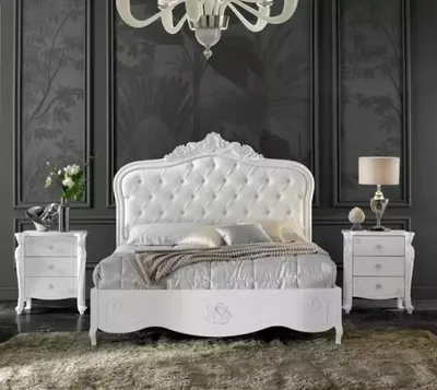 Produktbild von Bett + 2x Nachttisch 3 tlg. Schlafzimmer Set Design Modern Luxus Neu