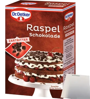 Produktbild von Dr. Oetker Raspelschokolade Zartbitter (100g Packung) + usy Block