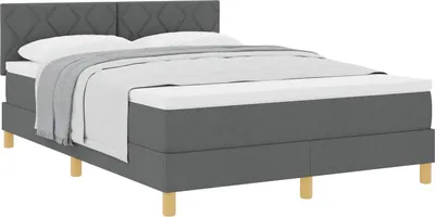 Immagine prodotto di vidaXL Letto a molle con materasso grigio scuro 140 x 200 cm tessuto