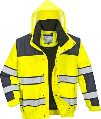Produktbild von Portwest C466 Klassische Warnschutz-Pilotjacke Yellow/Navy Gr. M