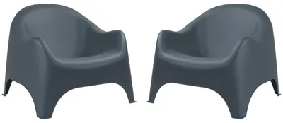 Produktbild von Gartenstuhl Stapelbar - 2 Stück - Anthrazit - Wetterfest - Outdoor-Sessel - 70x80x81 cm - DUMBO - für Terrasse & Balkon